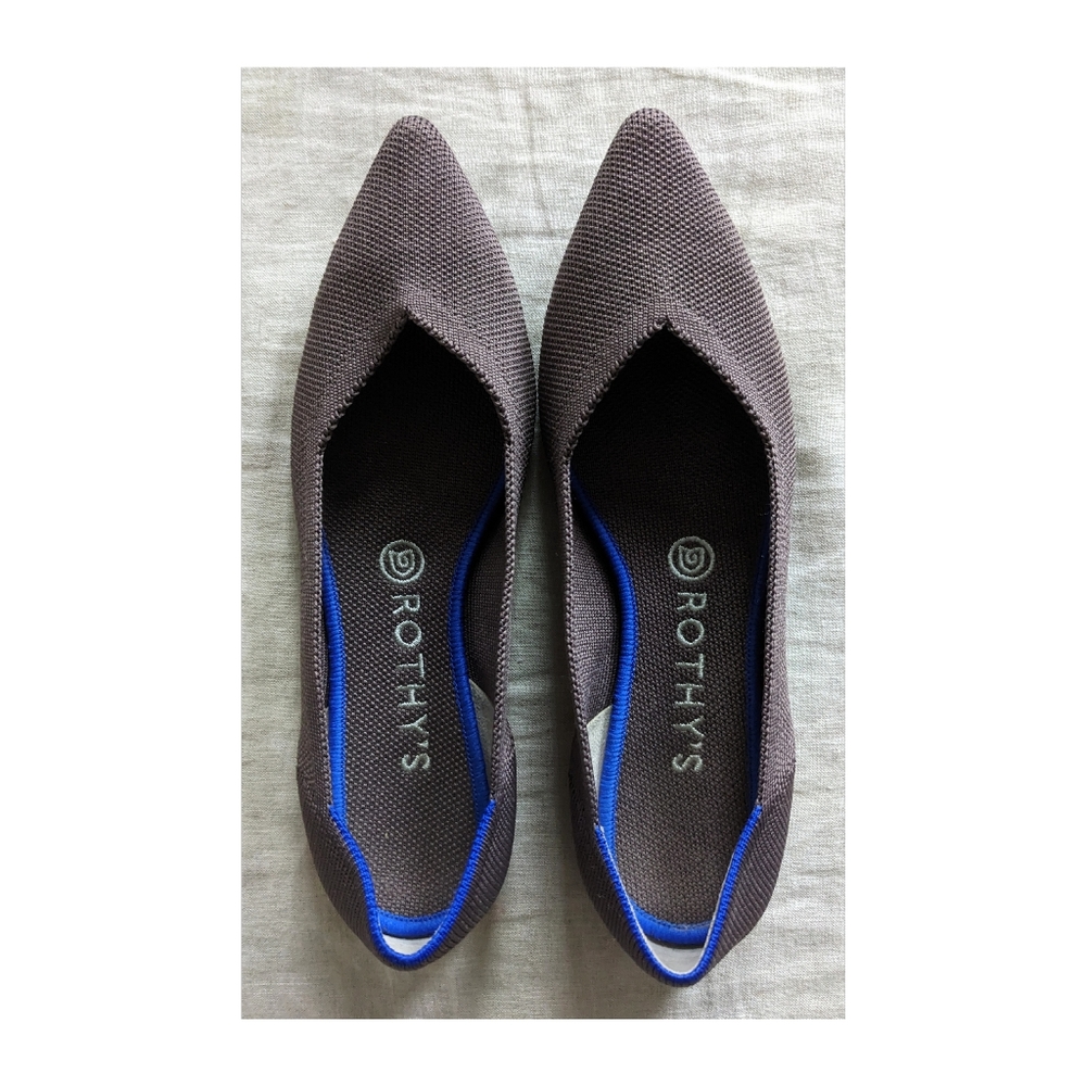 NEW Rothy's Grey Pointed Toe Flats